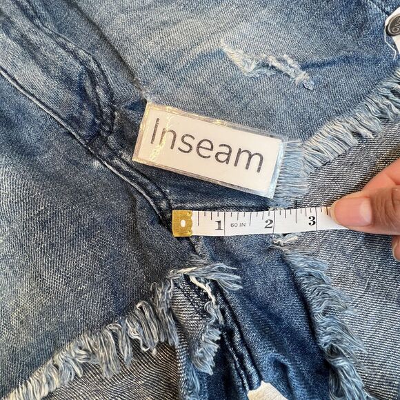 One x One Teaspoon High Waist Bonita Raw Hem Distressed Jean Shorts Sz 24 - Picture 13 of 13